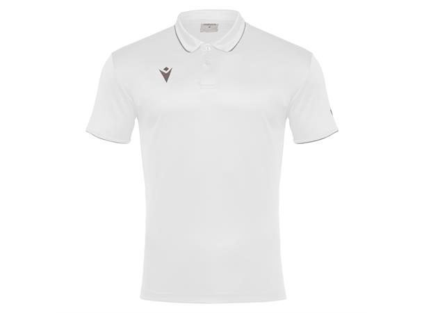 Draco Hero Polo WHT/GRY L Poloskjorte i elastisk stoff 