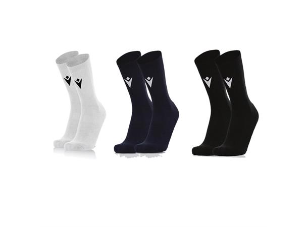 Macron Fixed sokker 2 pk BLK XS Sportssokker i bomullsmiks - Unisex 